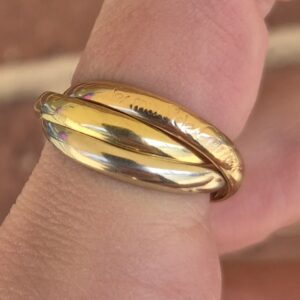 18k 9.3g tricolor Cartier trinity ring- sz8.5