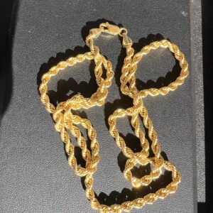 Alternative view of 10k 7.8g Rope Chain 24”