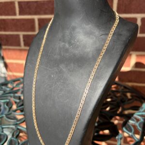 14k 10g Graduated Double Link Gold Chain 22”