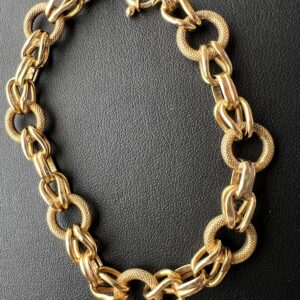 18k Gold Round Link Bracelet 12.3g 8.5”