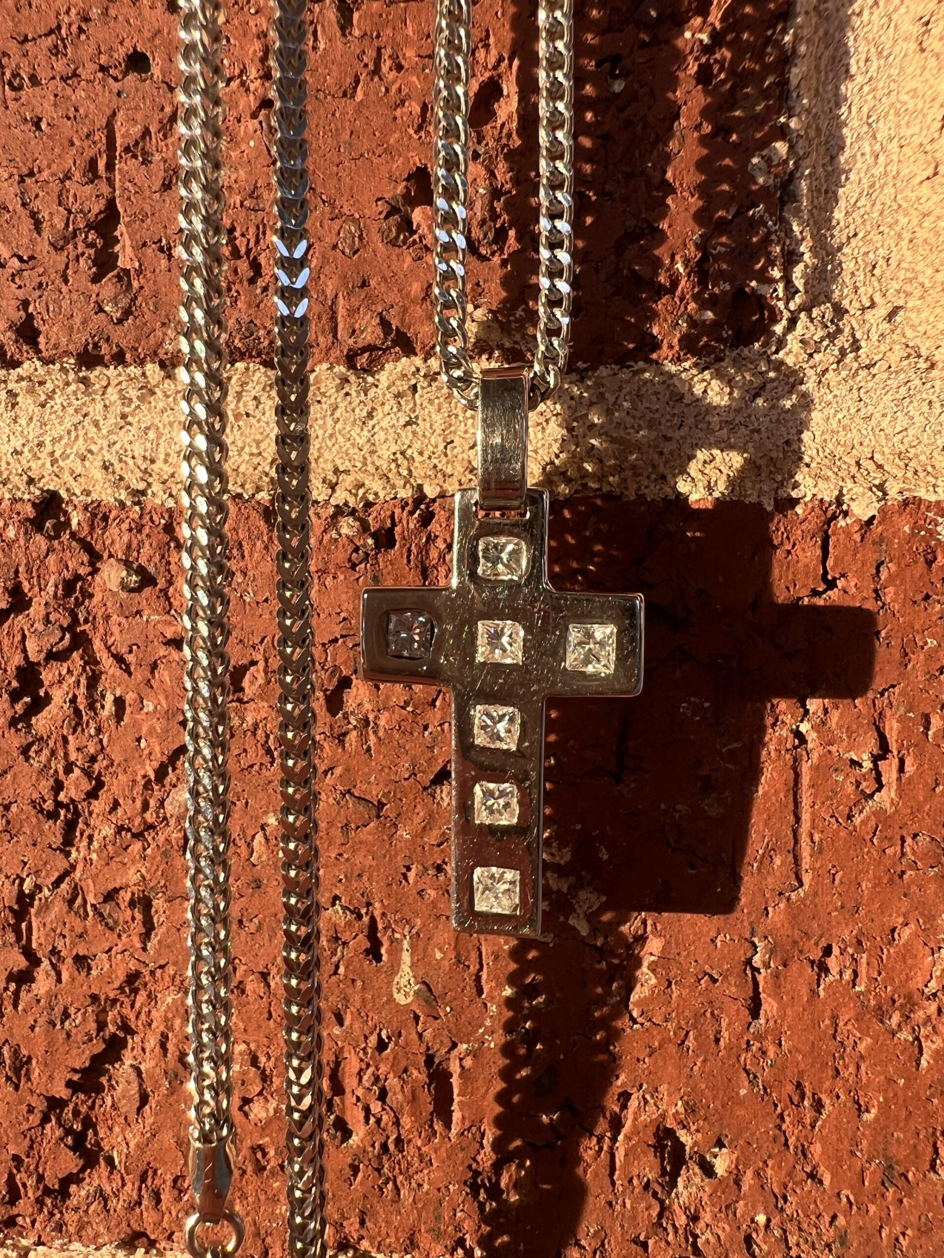 18k 8.7g Franco White Gold Chain 24” - Image 4