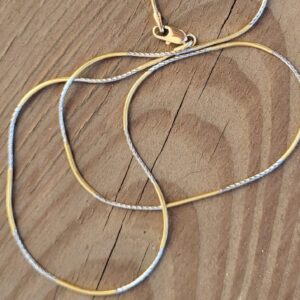 Alternative view of 14k 3.6g two-tone snake chain- 15"