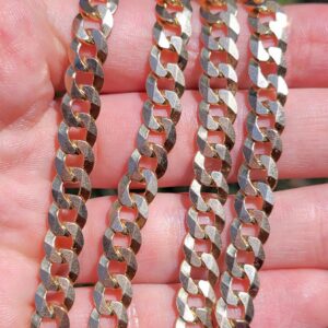 Alternative view of 14k 34.9g rounded cuban link chain- 22"