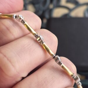 Alternative view of 18k 9.8g two-tone diamond bracelet- 7.5"