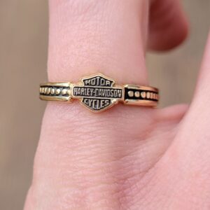 10k 2.5g Harley Davidson ring- sz4.75