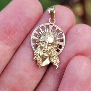 10k 1.7g Jesus head charm