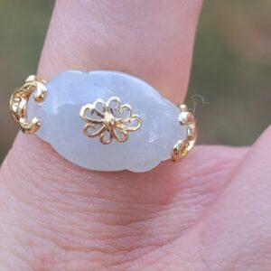 14k 2.9g white stone ring- sz5