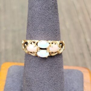 14k 2.7g opal lattice ring- sz6.25