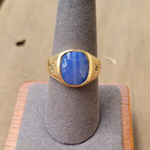 10k 5.2g blue stone ring- sz8