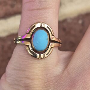 14k 3.9g turquoise ring- sz5.25