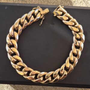 10k 39.5g rose-tone cuban link bracelet- 9.25"