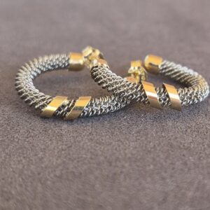 14k 2.9g two-tone chain hoops