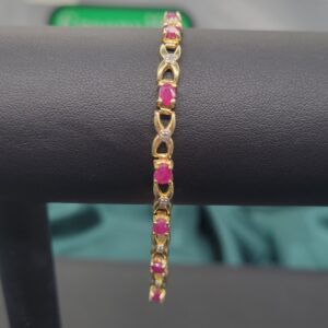 Alternative view of 10k 6.5g Ruby & Diamond Bracelet 7'' 4.15mm