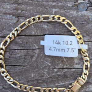 14k 10.2 figuro bracleet- 7.75"