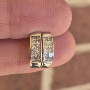 Alternative view of 14k 2.5g diamond half hoops