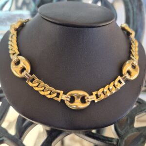 18k 60.4g cuban/gucci puff choker- 17"