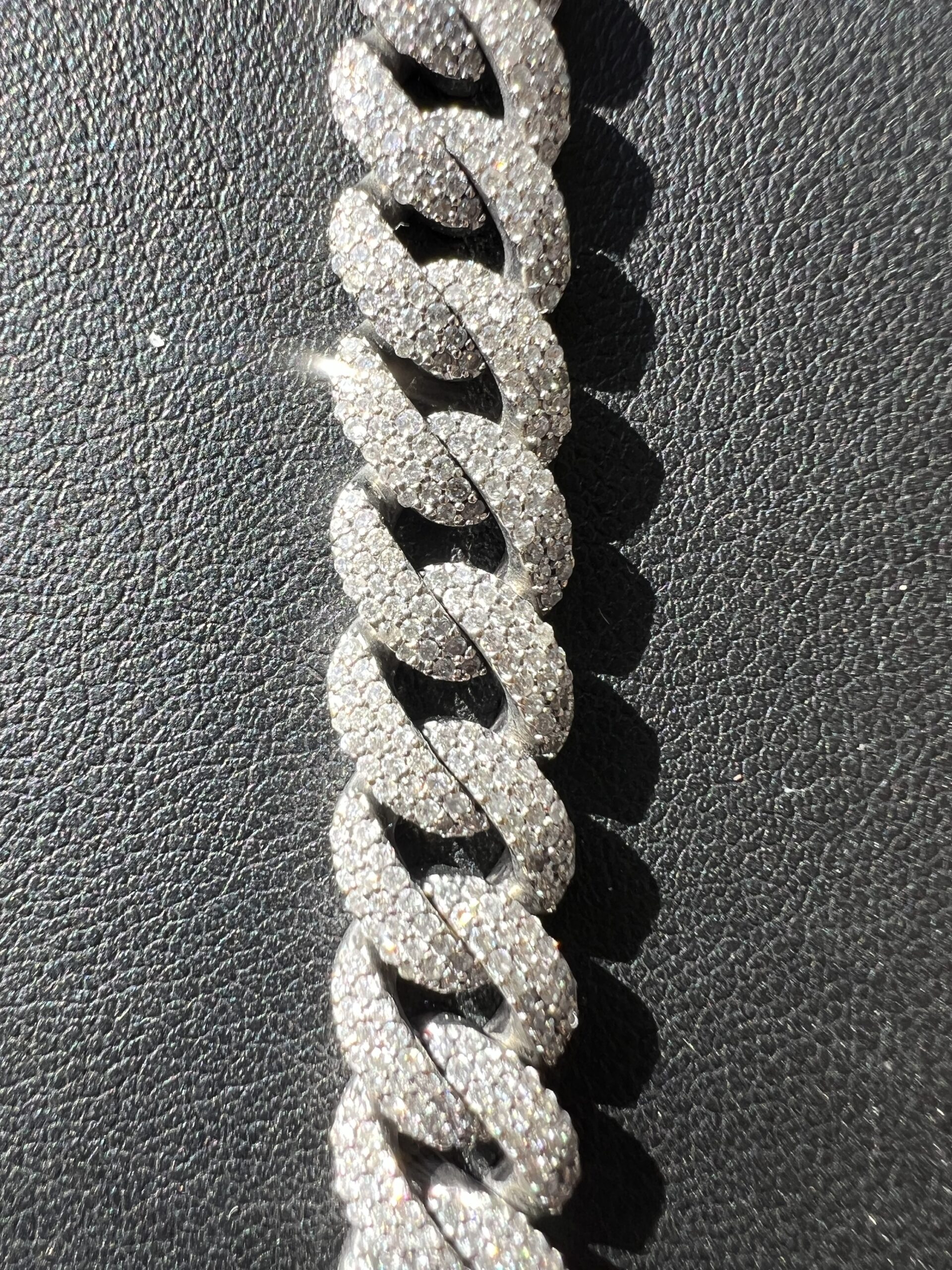 10k 36.4g White Gold w/Diamonds Cuban Bracelet 7” - Image 3