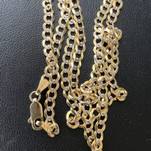 Alternative view of 14k 7g Cuban Two Tone Chain 18”