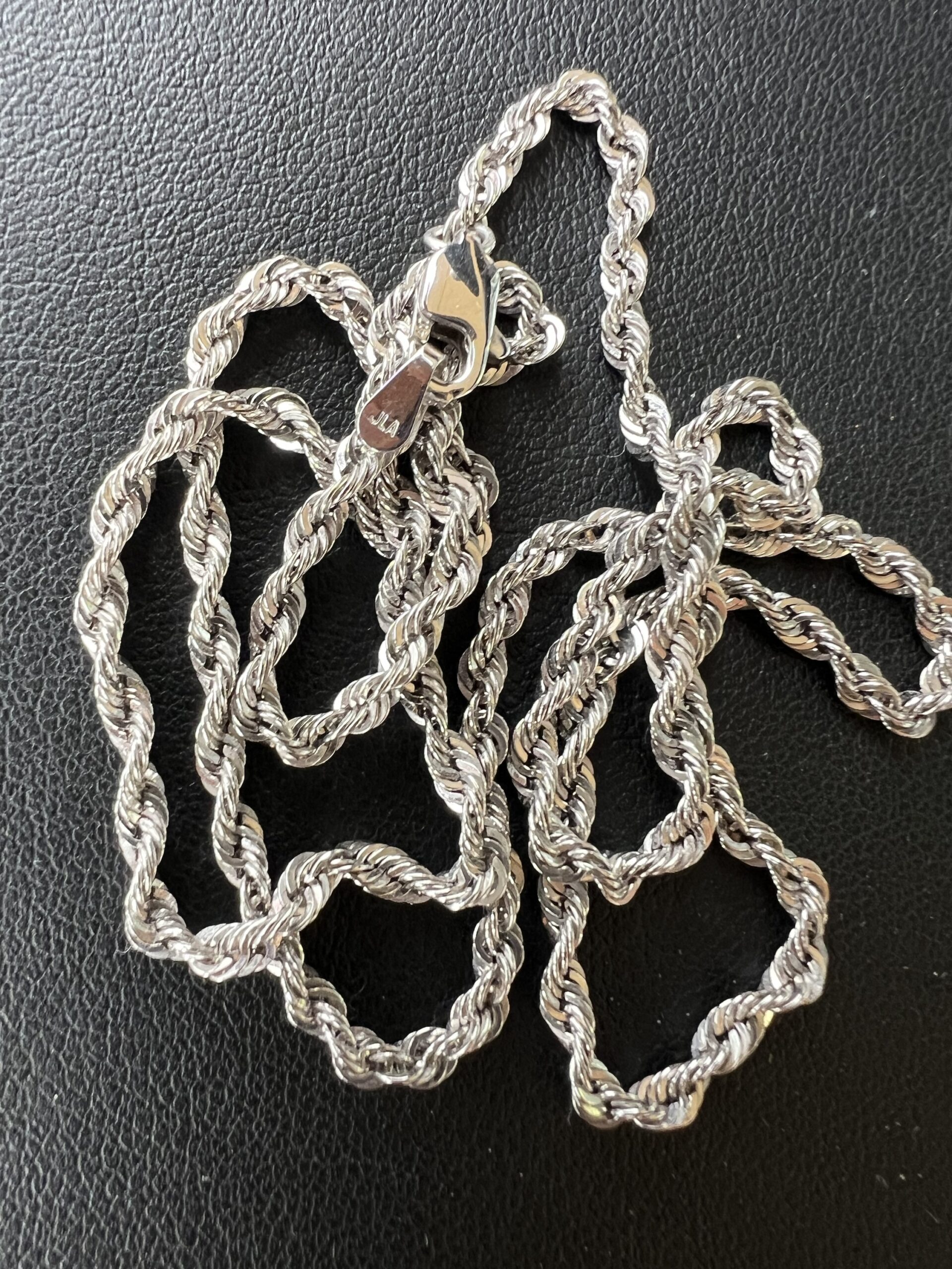10k 3.4g White Gold Rope Chain 20” - Image 2
