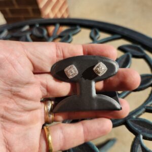 10k 3.5g Cushion & Tripple Diamond Halo - 1tcw Studs