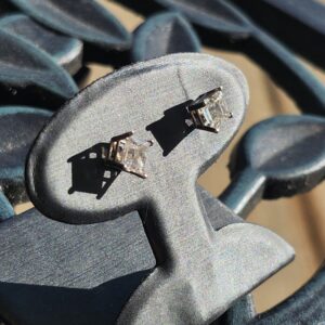 Alternative view of 14k 0.9ct Princess Studs 1.5tcw