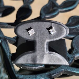 Platinum 1.2g 1tcw Princess Diamond Studs