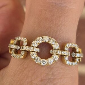 14k 3.4g diamond chain ring- sz10
