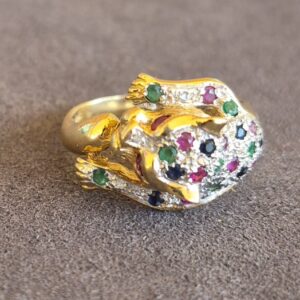 Alternative view of 14k 4.1g jaguar ring- sz7