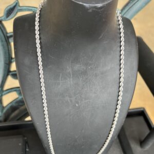14k 6.7g White Gold Rope Chain 24”