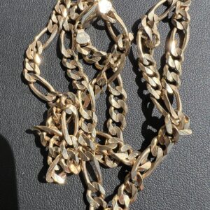 Alternative view of 10k 26.2g Figaro Gold Chain  22”