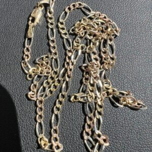Alternative view of 14k 5.1g Figaro Two Tone Gold Chain 20”