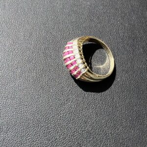 Alternative view of 14k 5.2g Diamond & Ruby Ring sz8