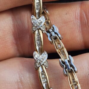 Alternative view of 10k 9.4g Two Tone Gold Bracelet 6.75”