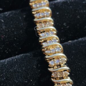 Alternative view of 10k 13.2g Gold Bracelet with Diamonds 3TCW 6.5”