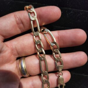 10k 17.1g Figaro Gold Bracelet 9”