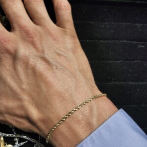 14k 3.3g Rope Bracelet 7”
