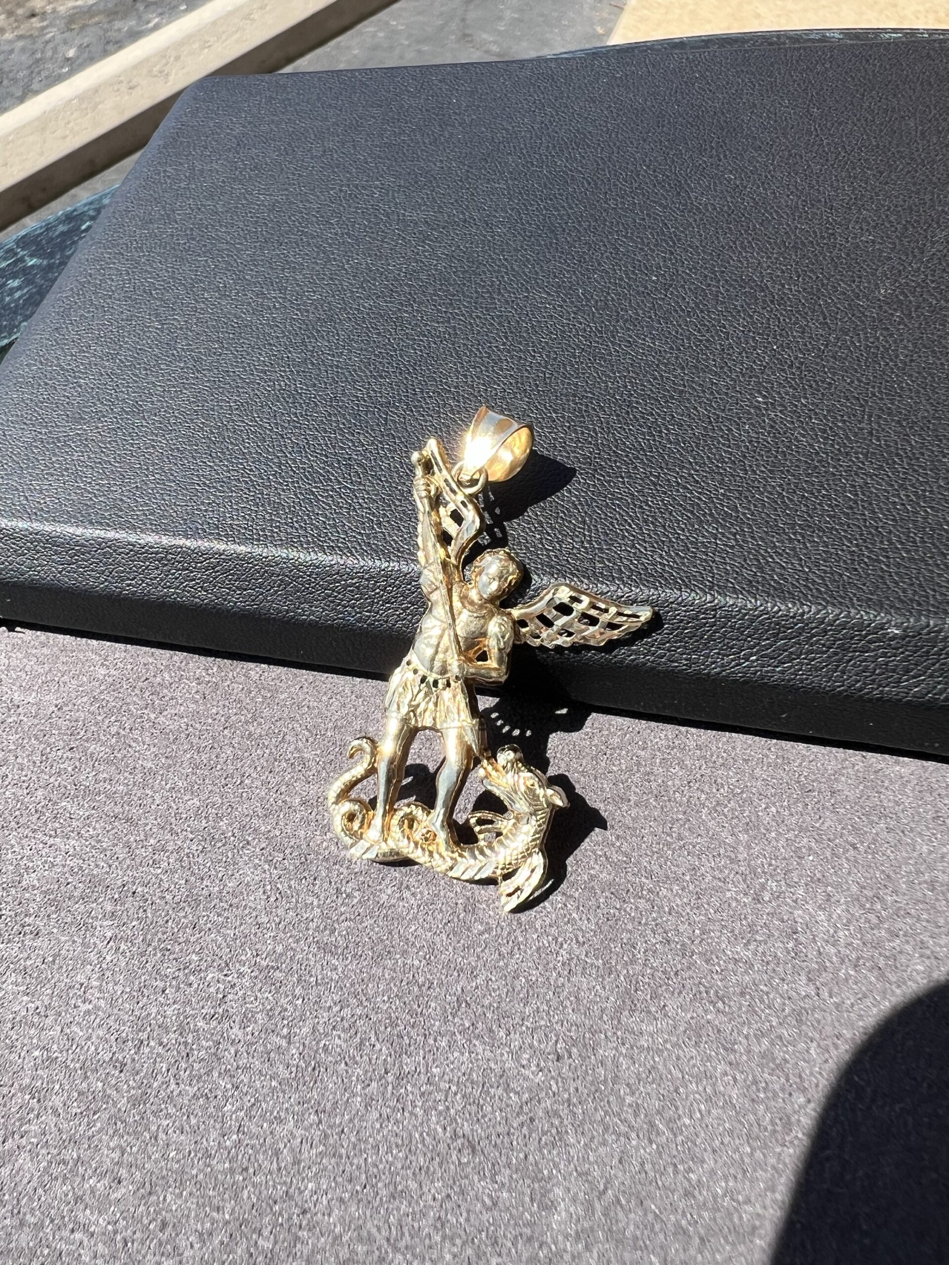10k 2.8g Gold Michael Archangel Pendant Charm - Image 2