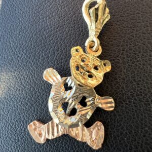 14k 1.8g Gold Bear Charm Multi-Color