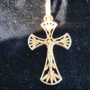 14k 2.4g crucifix 1.5" Charm