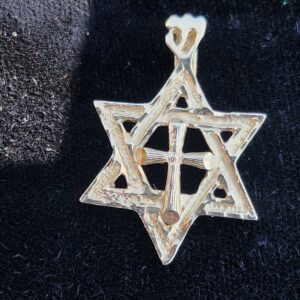 14k 2.2g Cross/Star Charm 1.25"