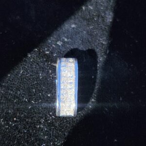 14k 2.1g White 0.65tcw Princess Channel Set Charm