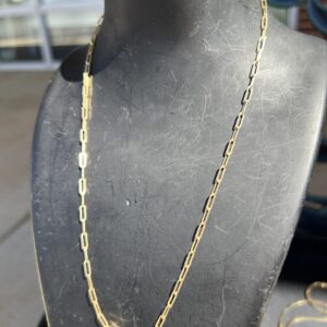 14k 2.3g Gold Paper Clip Chain 18”
