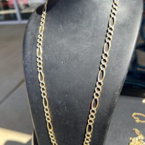 14k 26g Gold Figaro Two Tone Chain 22”