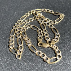 Alternative view of 14k 26g Gold Figaro Two Tone Chain 22”