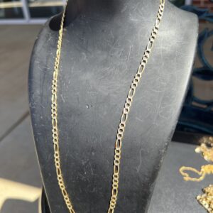 14k 12.2g Gold Two Tone Figaro Chain 22”