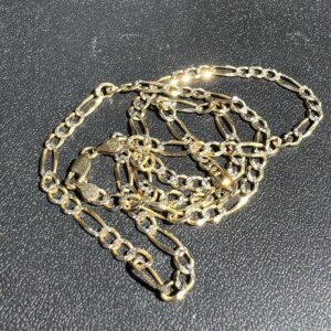 Alternative view of 14k 12.2g Gold Two Tone Figaro Chain 22”