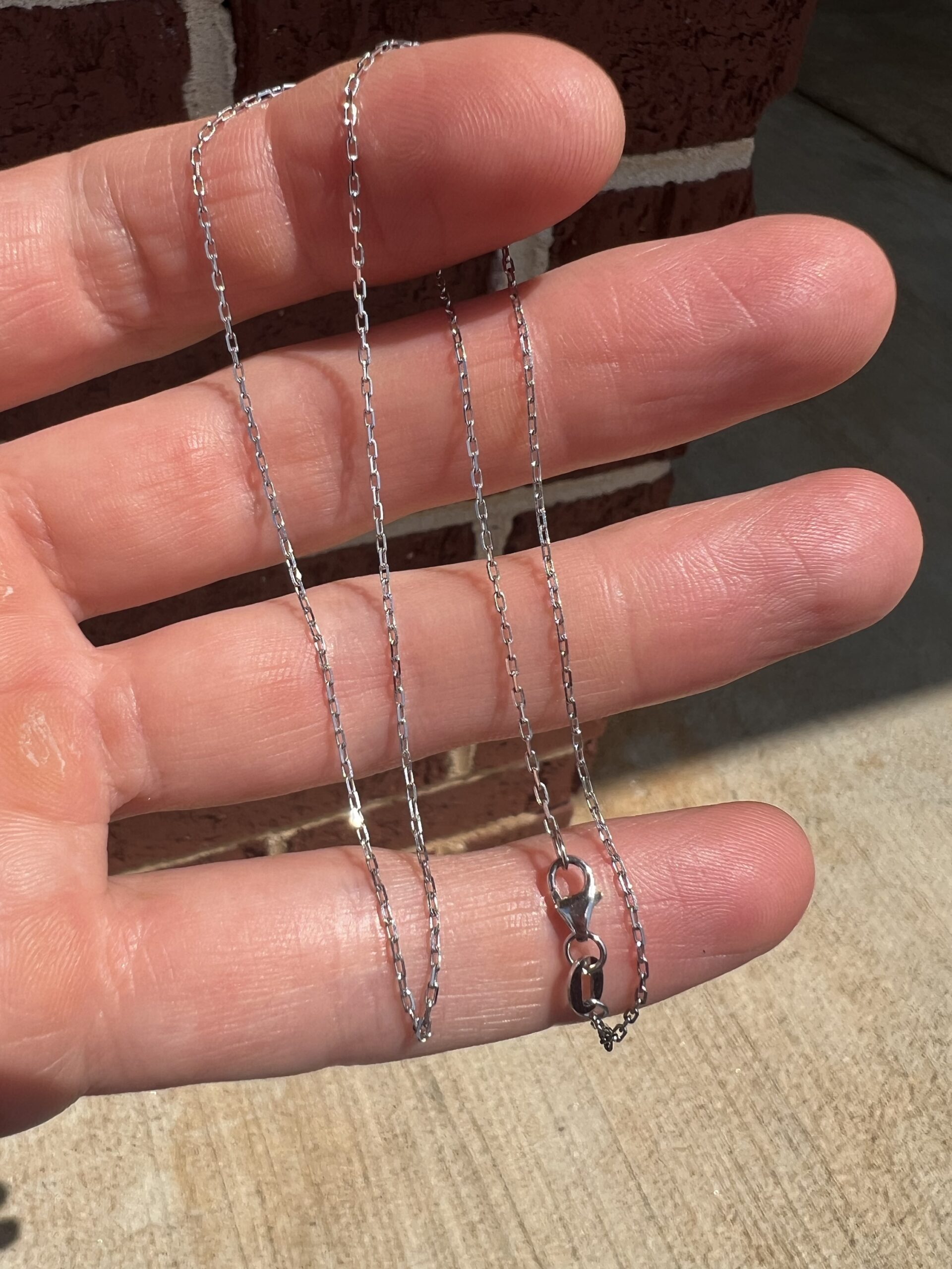14k 1.5g White Gold Link Chain 16” - Image 4