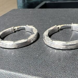14k 3g White Gold Square Hoop Earrings