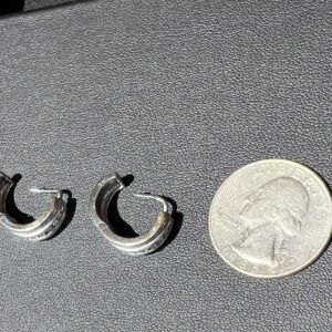 Alternative view of 14k 7g White Gold Huggie Hoop Earrings