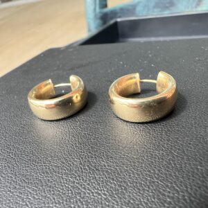 14k 1.8g Gold Hoop Chunky Earrings